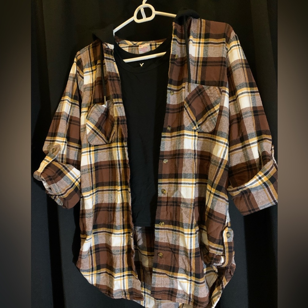 Aeo soft and sexy tank with flannel hoodie